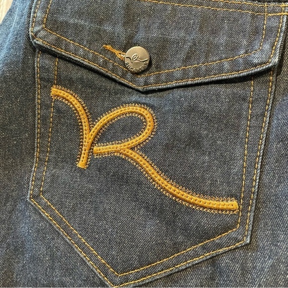 Rocawear Men’s Dark Wash Back Pocket Flap Straight Leg Jeans 38x34 - Picture 5 of 9